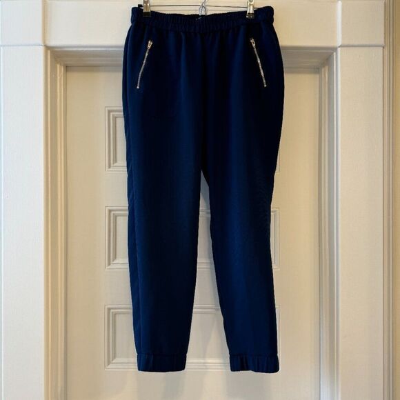 J.Crew Turner High Rise Pull-On Navy Blue Jogger Slacks Pants - Picture 2 of 9